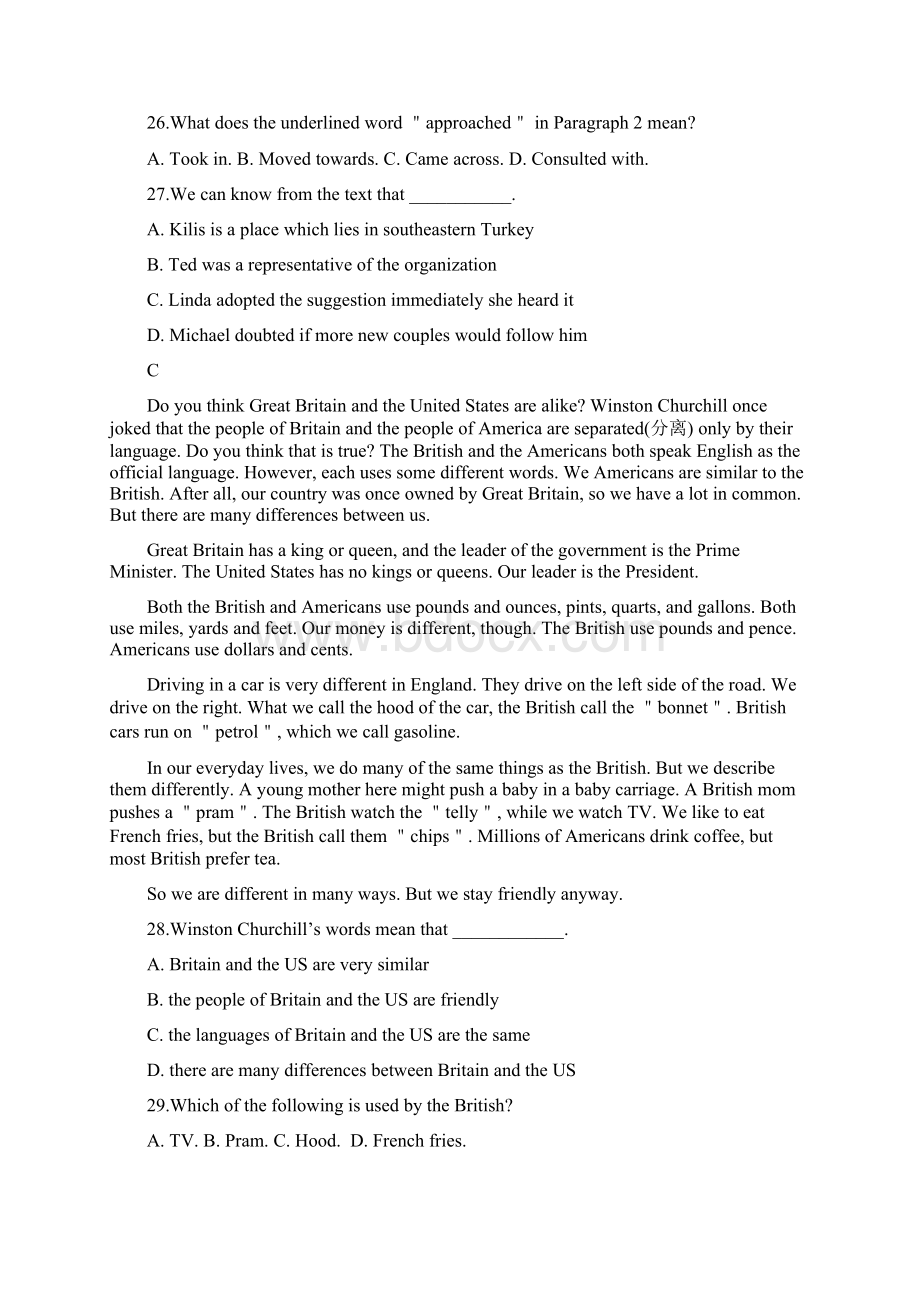 1718学年高一月考英语试题附答案5.docx_第3页