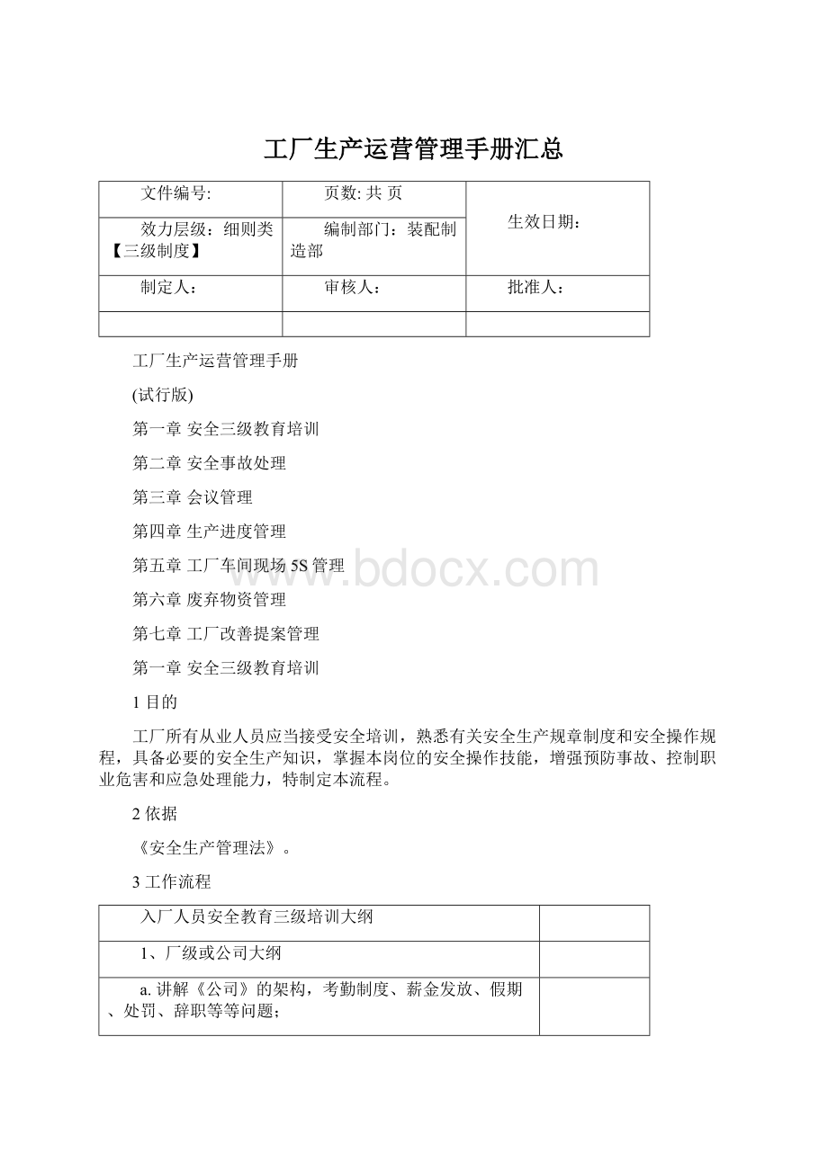 工厂生产运营管理手册汇总.docx