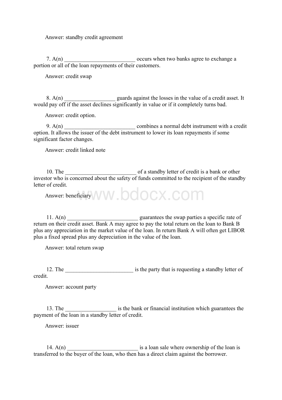 商业银行管理彼得S罗斯英文原书第8版英语试题库Chap009Word文档格式.docx_第2页