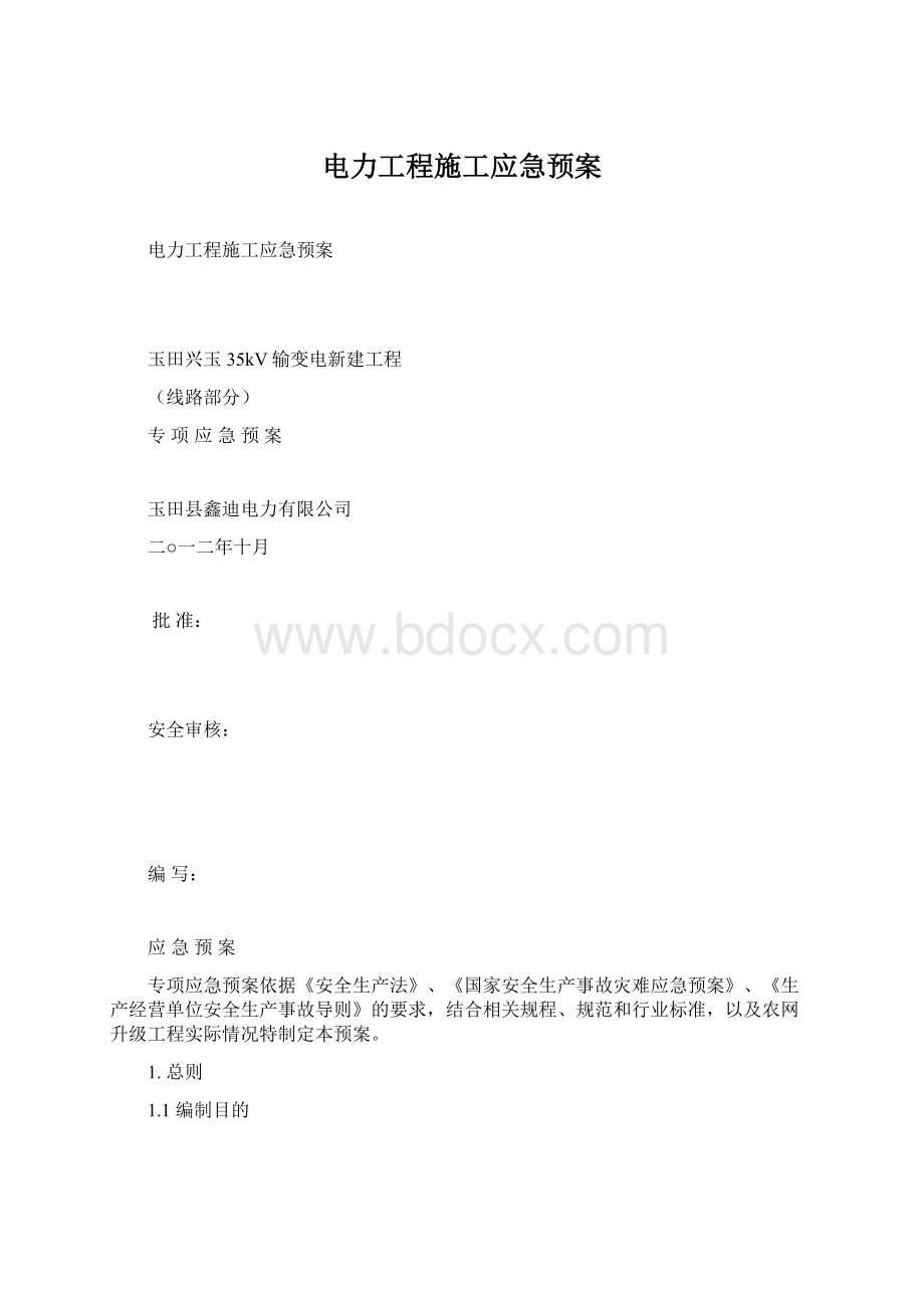 电力工程施工应急预案.docx