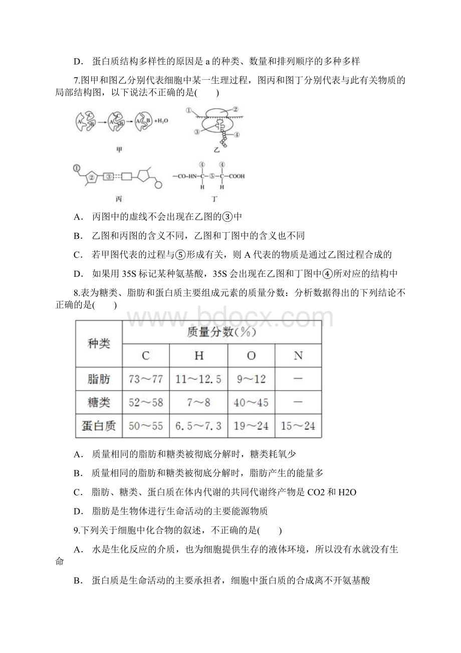 安徽狮远重点中学届高三生物上学期期中试题Word文档格式.docx_第3页