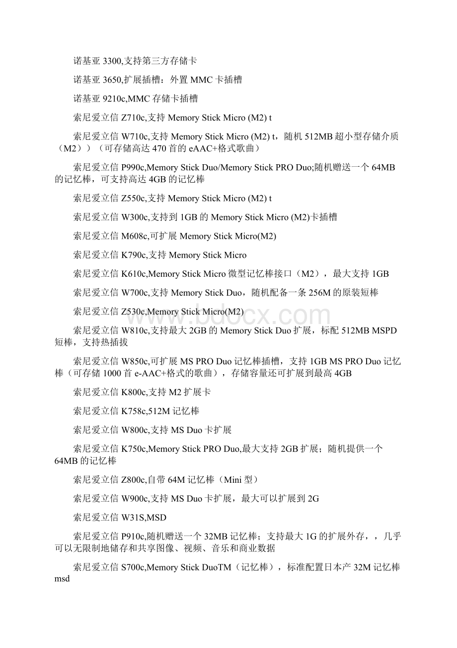 手机各型号对应内存卡指南.docx_第3页