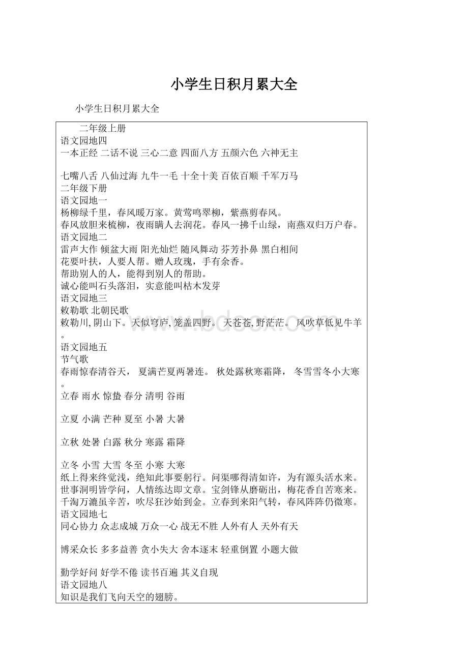 小学生日积月累大全文档格式.docx