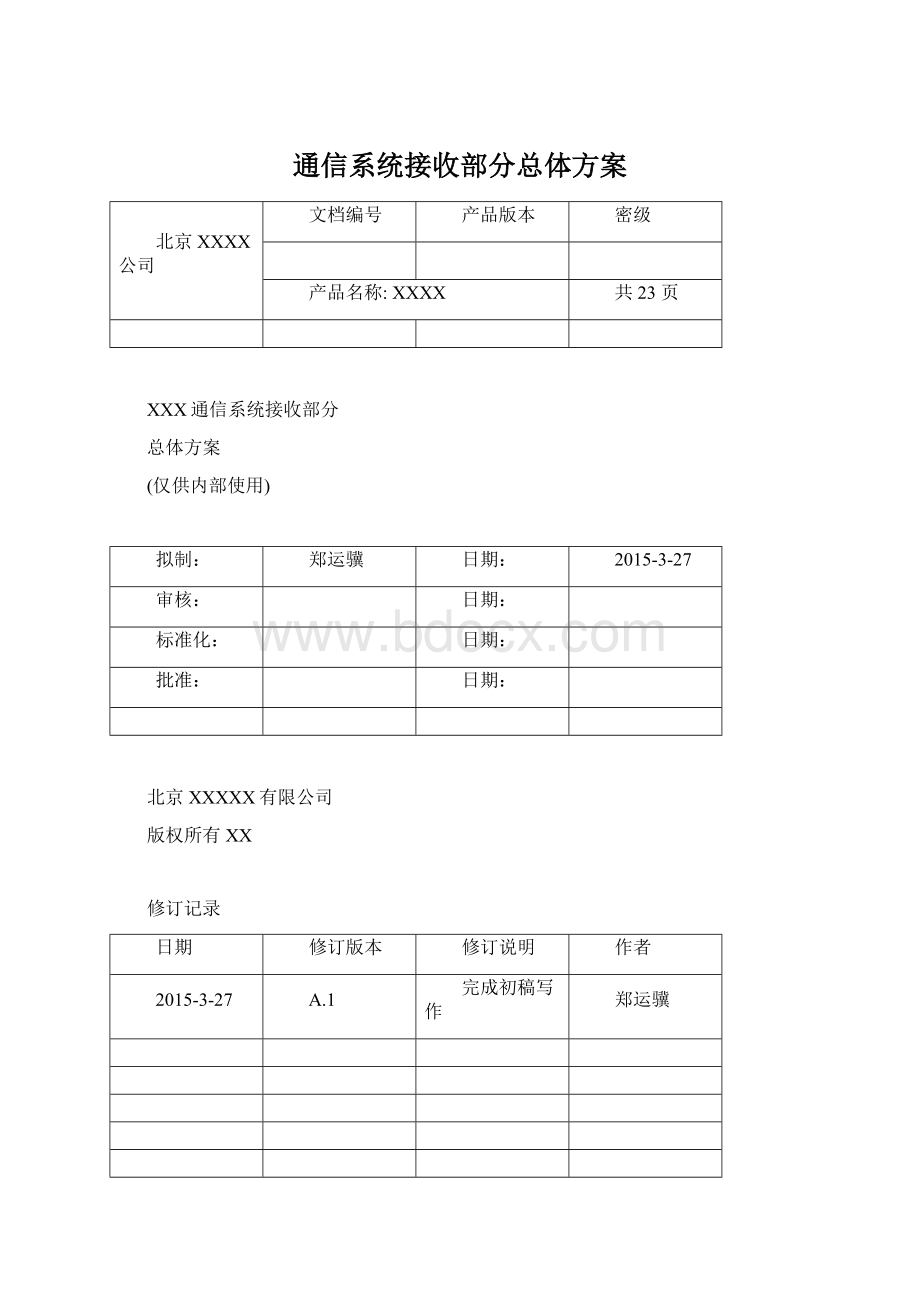 通信系统接收部分总体方案Word下载.docx_第1页