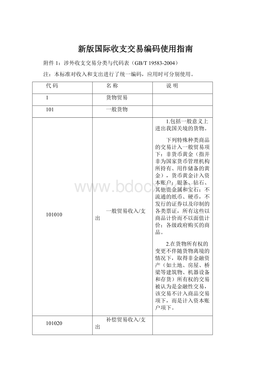 新版国际收支交易编码使用指南文档格式.docx