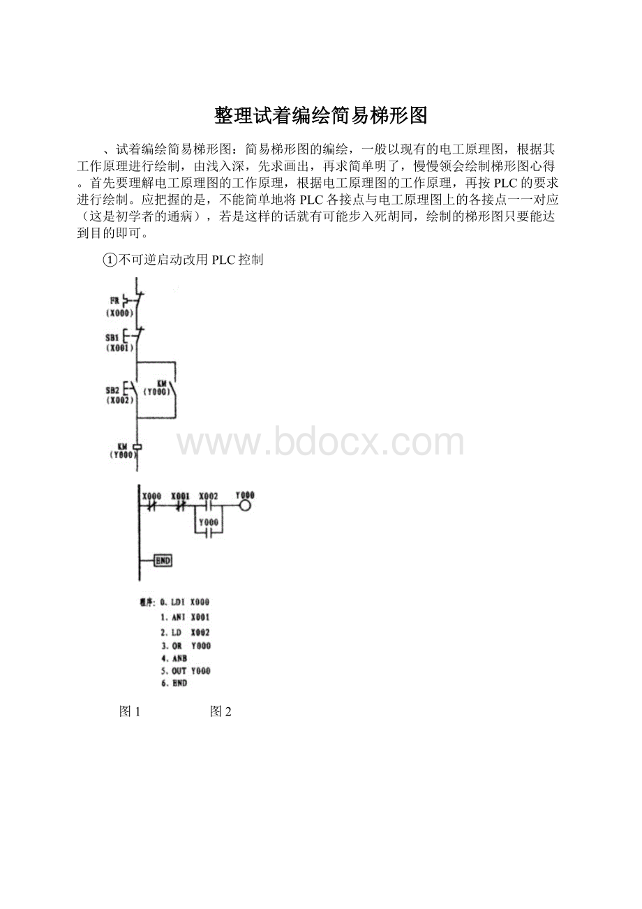 整理试着编绘简易梯形图Word文档下载推荐.docx_第1页