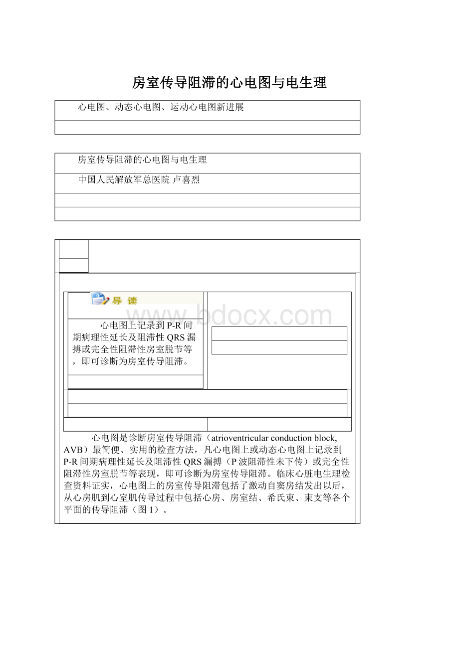 房室传导阻滞的心电图与电生理Word文件下载.docx