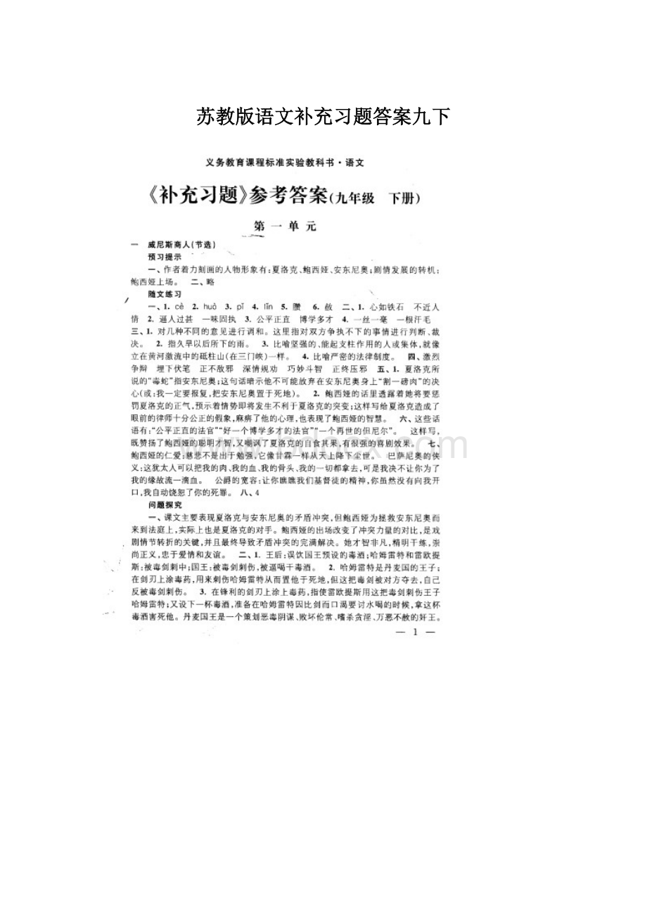 苏教版语文补充习题答案九下.docx_第1页