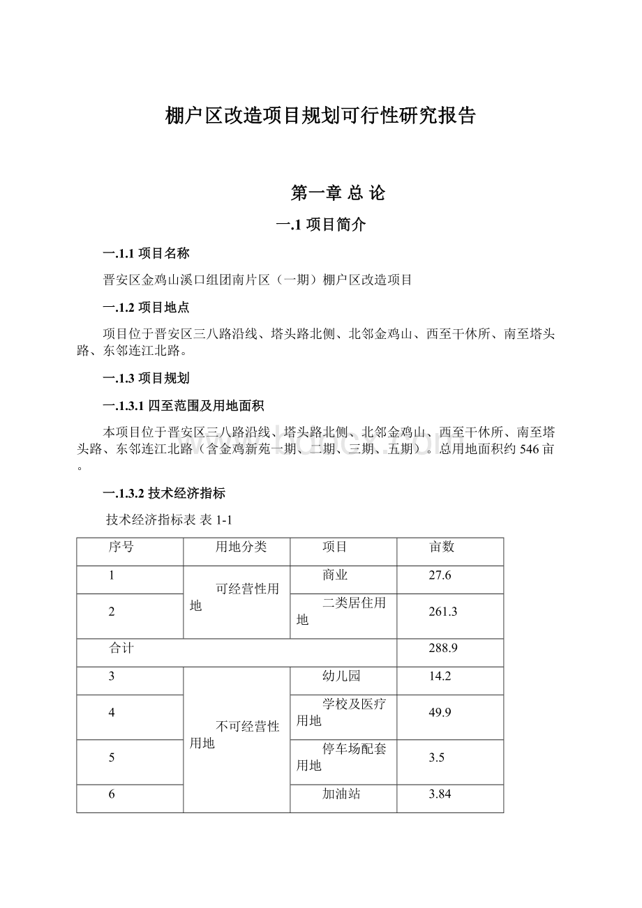 棚户区改造项目规划可行性研究报告.docx_第1页