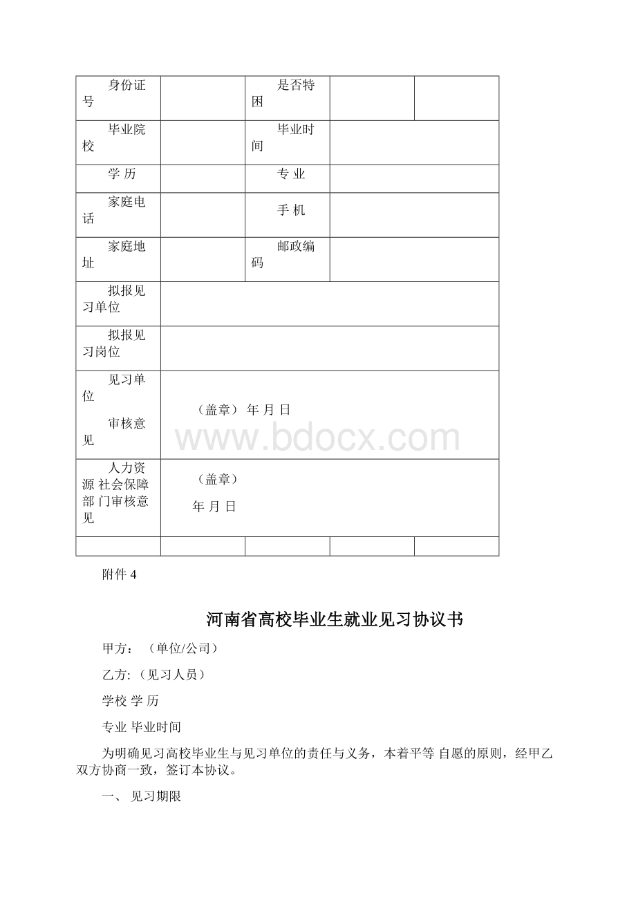 高校毕业生就业见习单位申报表Word文档格式.docx_第3页