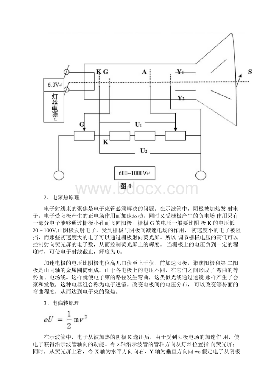 电子束的偏转与聚焦现象Word文档下载推荐.docx_第2页