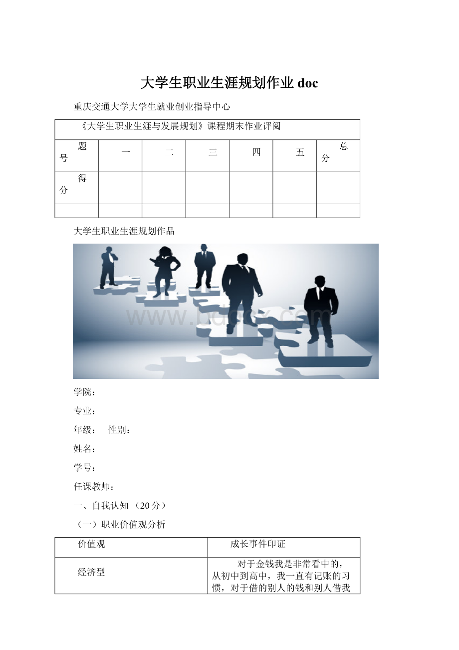 大学生职业生涯规划作业doc.docx_第1页