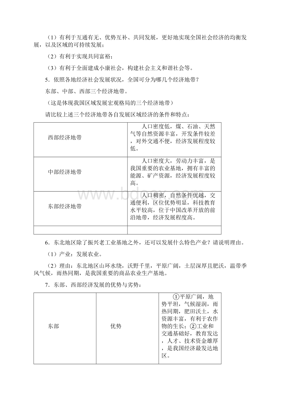 中考政治时政热点专题复习 统筹四块三带协调区域发展.docx_第3页