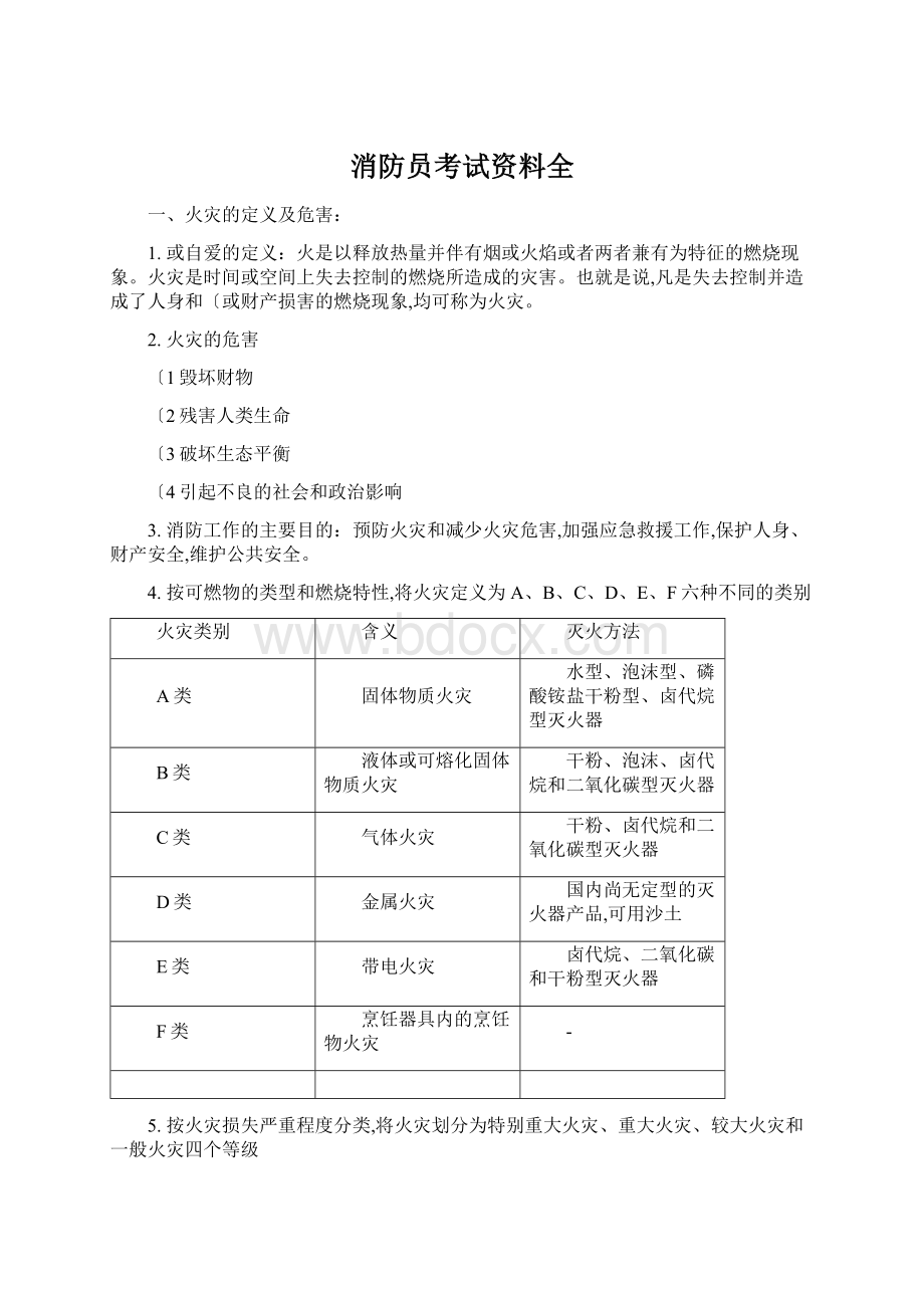 消防员考试资料全.docx