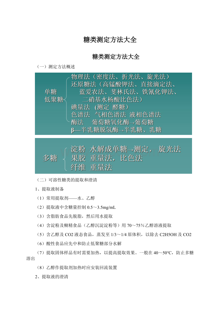 糖类测定方法大全.docx