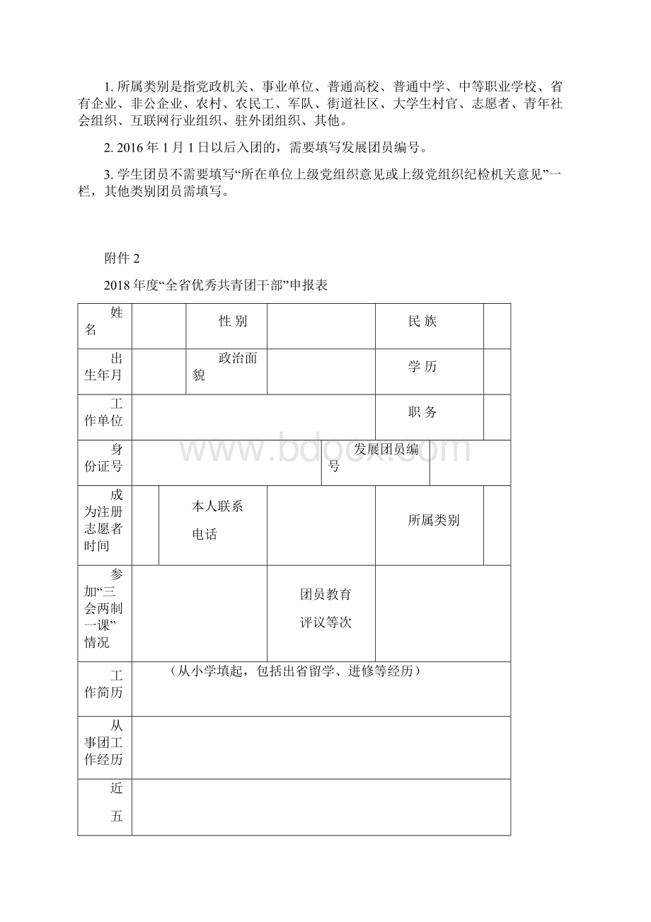 度全省优秀共青团员申报表模板.docx_第3页