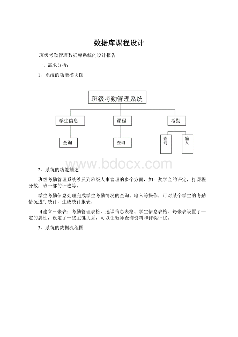 数据库课程设计Word文档下载推荐.docx_第1页