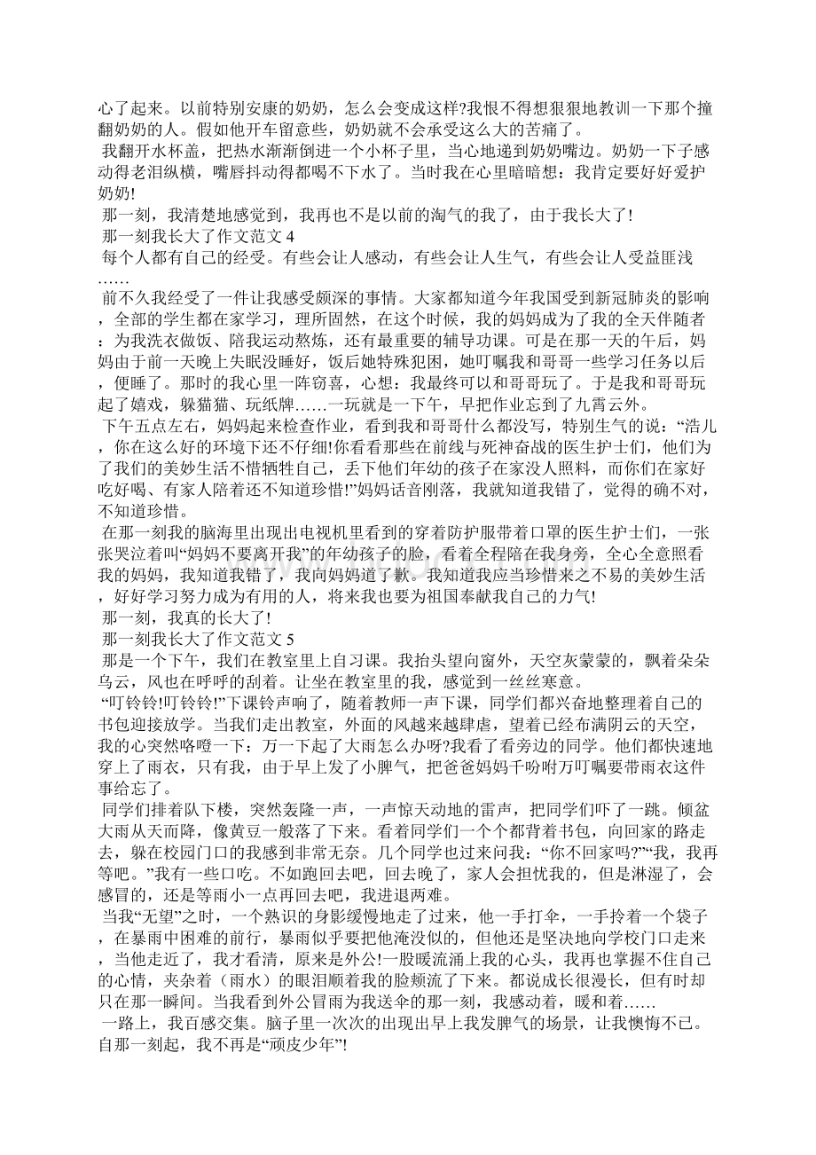 那一刻我长大了作文10篇.docx_第2页