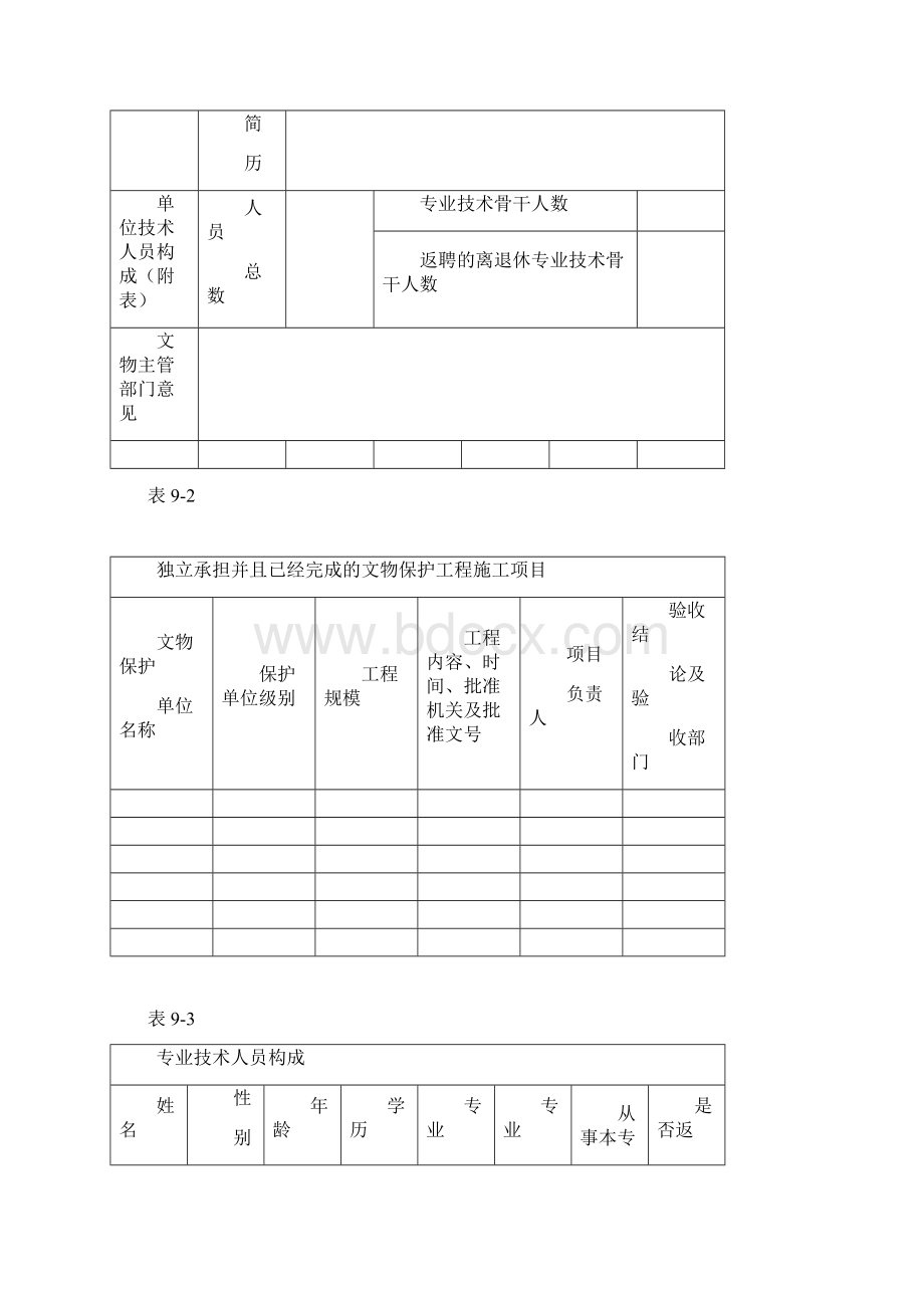 文物保护工程施工单位资质申请表模板.docx_第2页