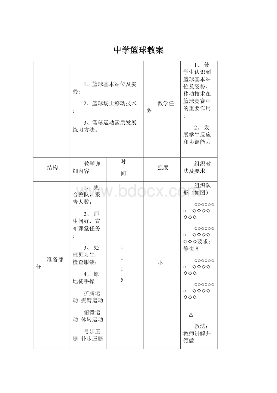 中学篮球教案.docx