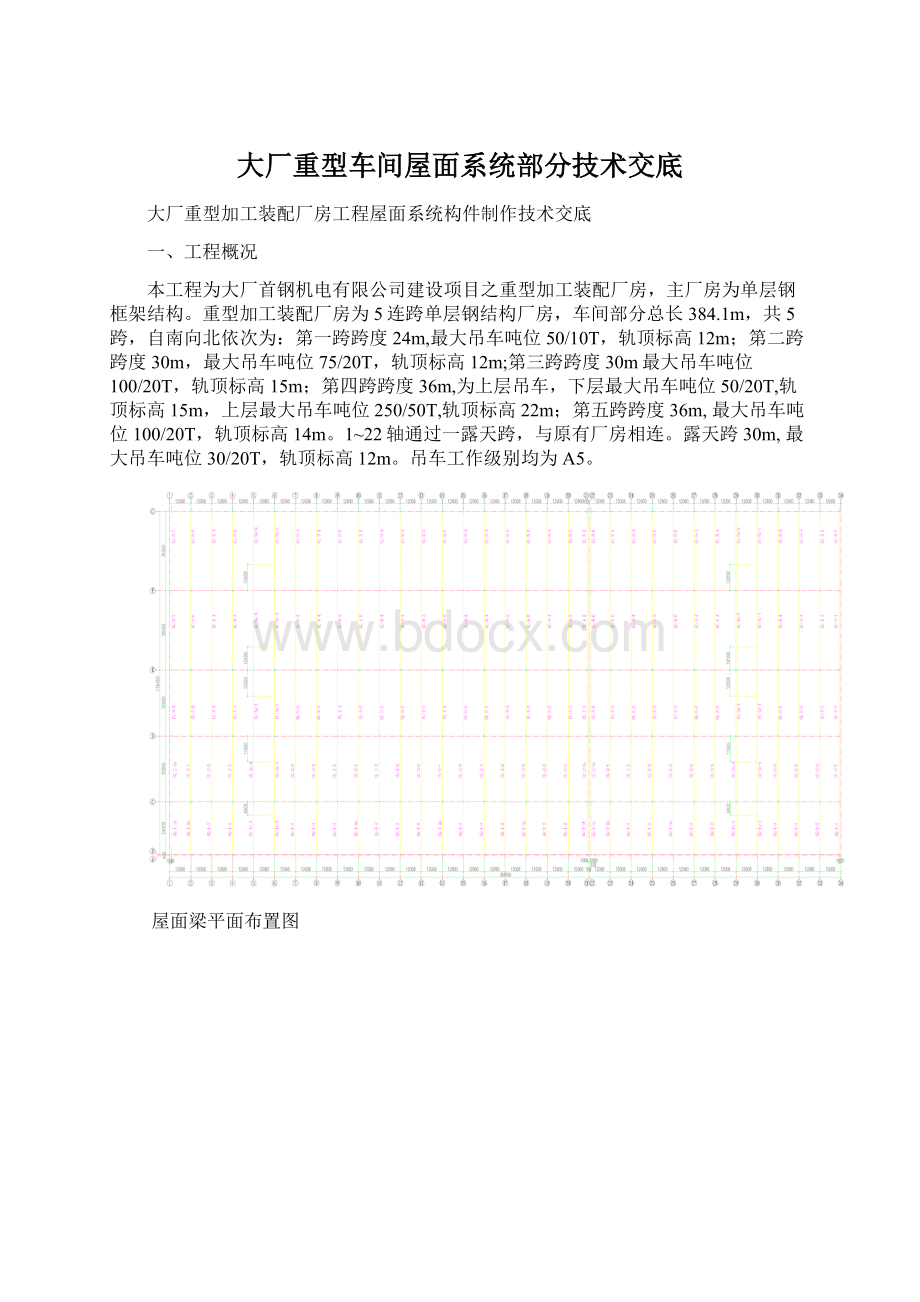 大厂重型车间屋面系统部分技术交底文档格式.docx