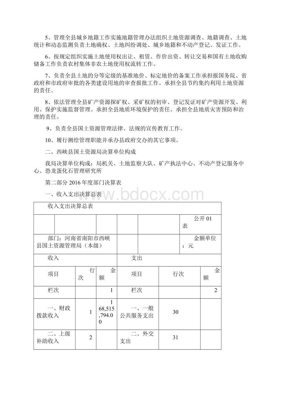 西峡县国土资源局部门决算公开.docx_第2页