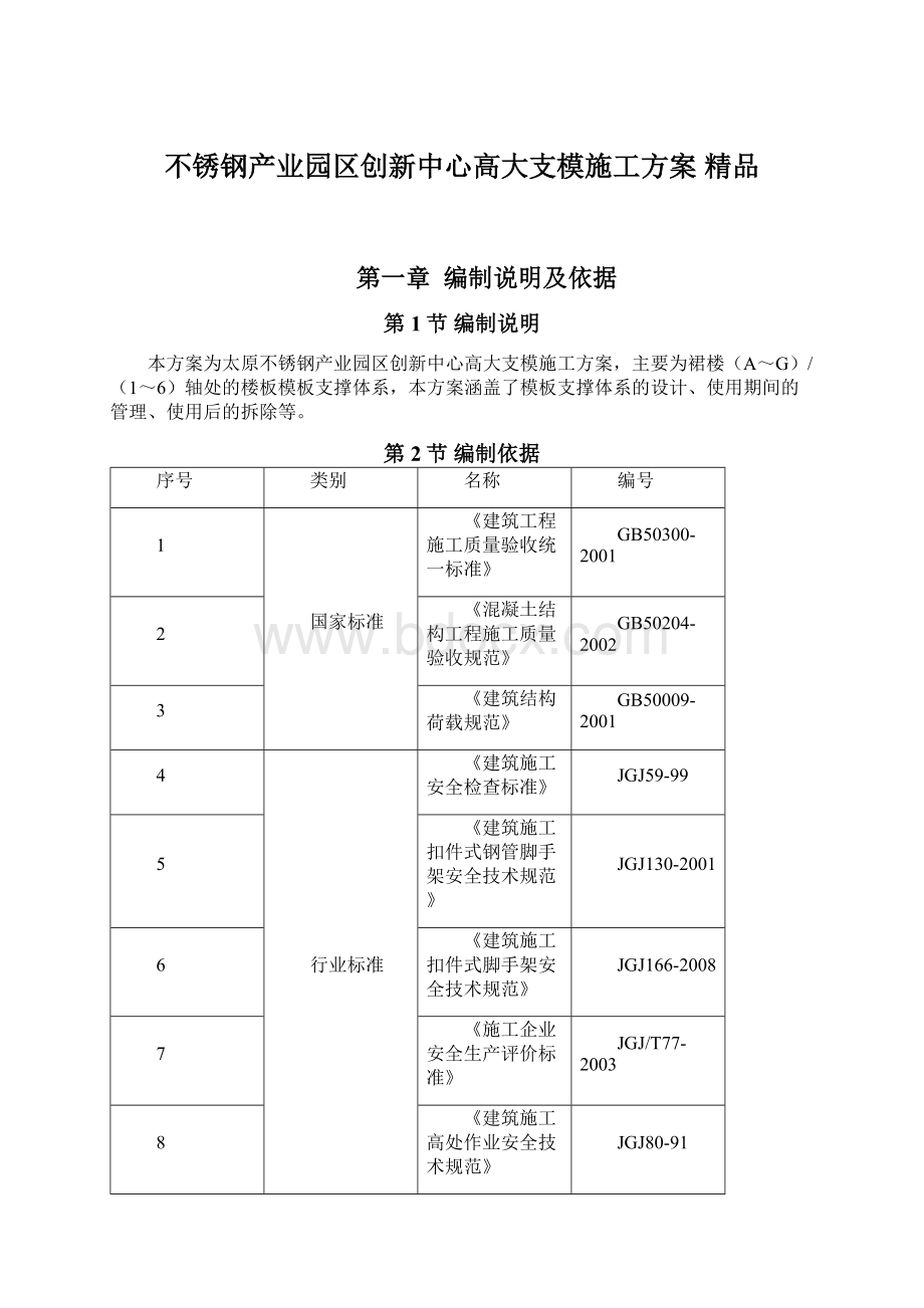 不锈钢产业园区创新中心高大支模施工方案 精品.docx