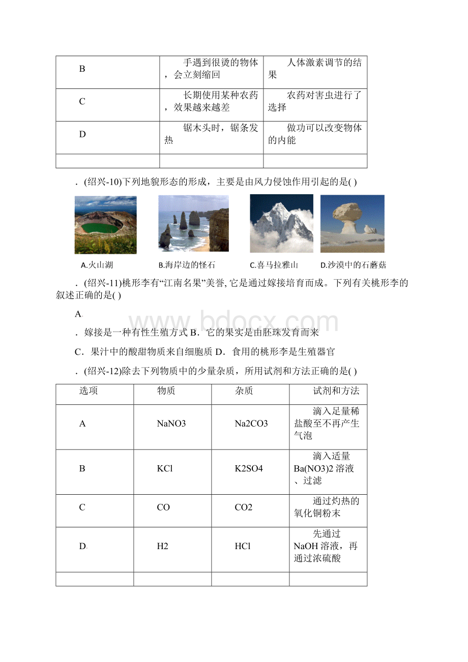 浙江省绍兴市中考科学试题word版含答案.docx_第3页