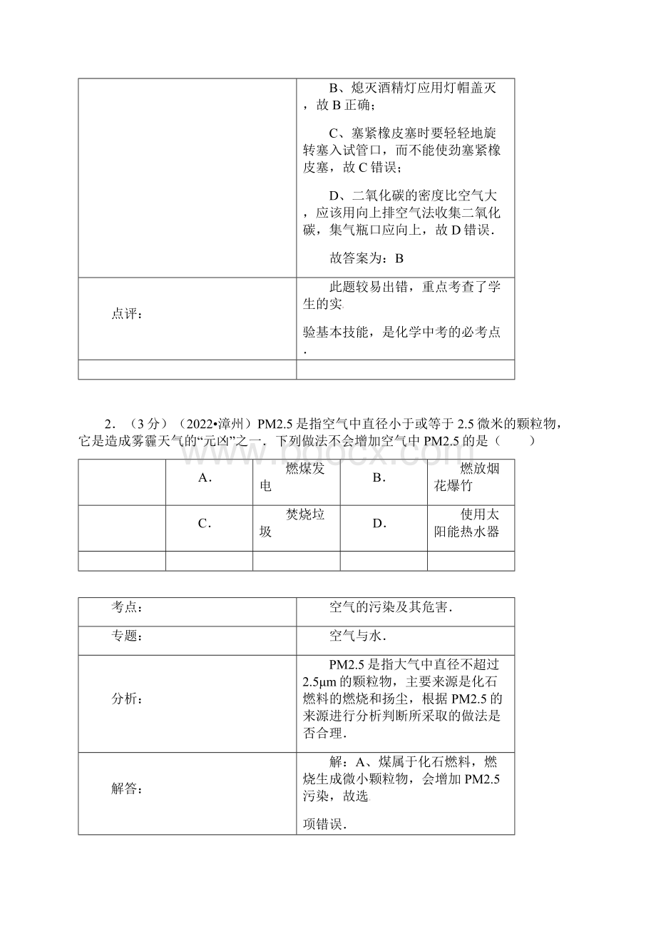 福建省漳州市中考化学真题试题解析版Word格式.docx_第2页