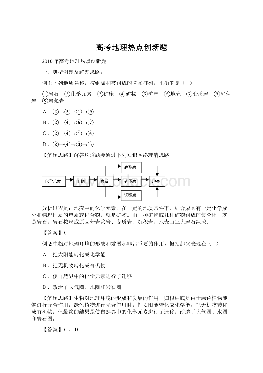 高考地理热点创新题Word下载.docx