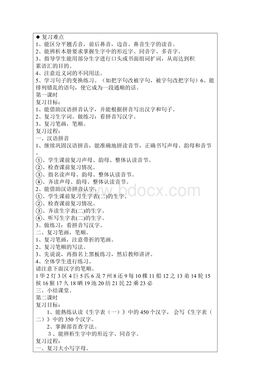 部编版二年级上册语文期末复习计划及教案.docx_第2页