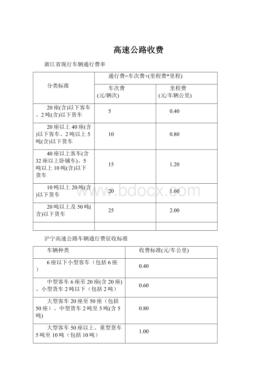 高速公路收费.docx_第1页