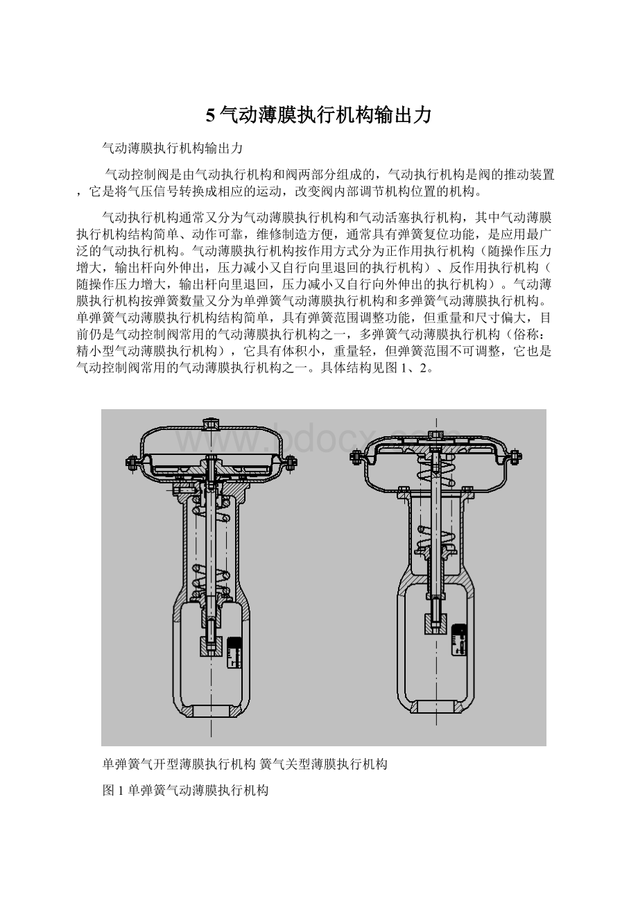 5气动薄膜执行机构输出力Word格式.docx