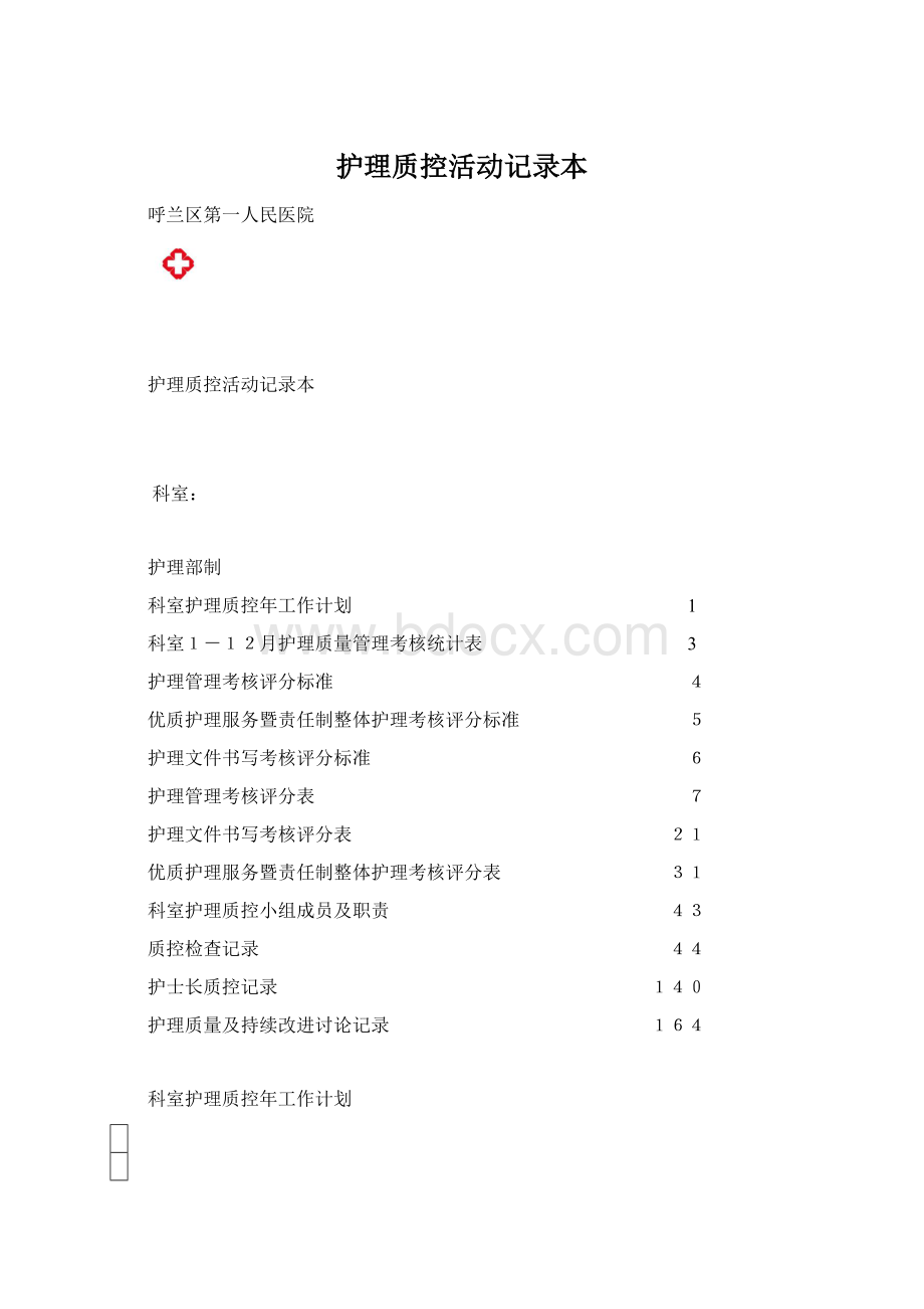 护理质控活动记录本Word格式文档下载.docx_第1页