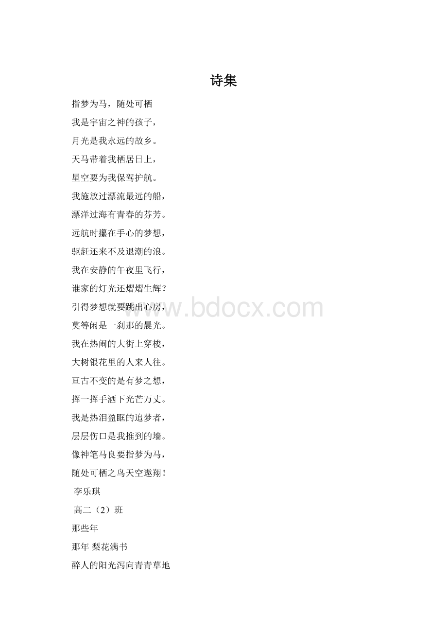 诗集.docx