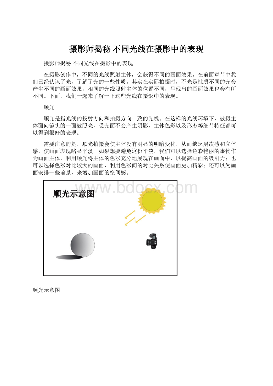 摄影师揭秘 不同光线在摄影中的表现Word下载.docx_第1页