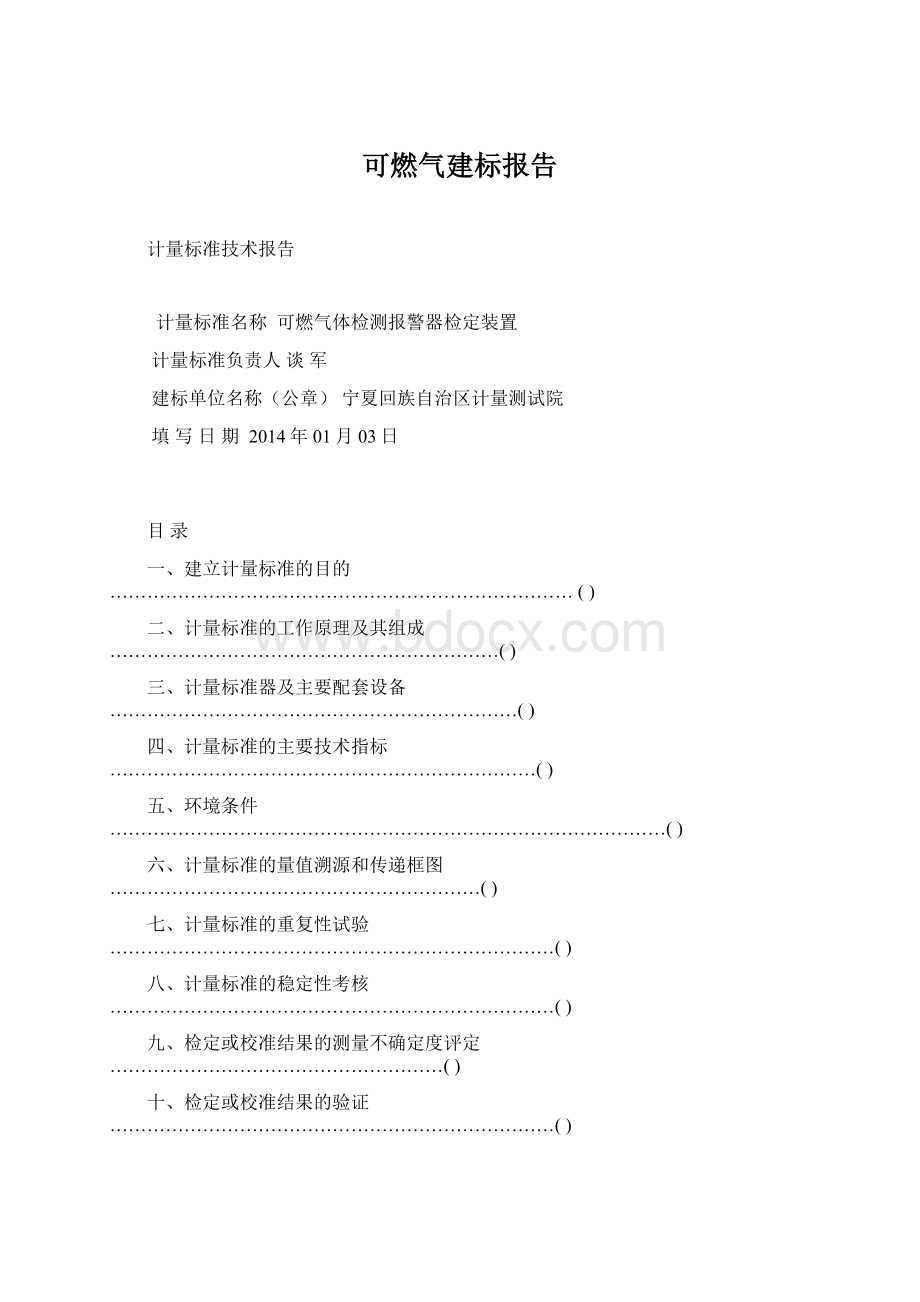 可燃气建标报告Word文档格式.docx_第1页