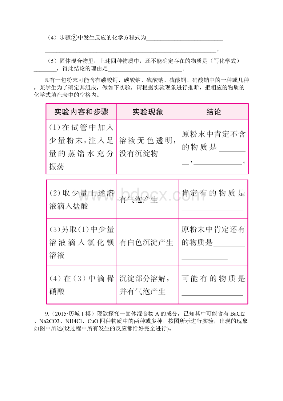 学考传奇济南专版中考化学专题复习 热点四 综合实验推断专项提升.docx_第3页