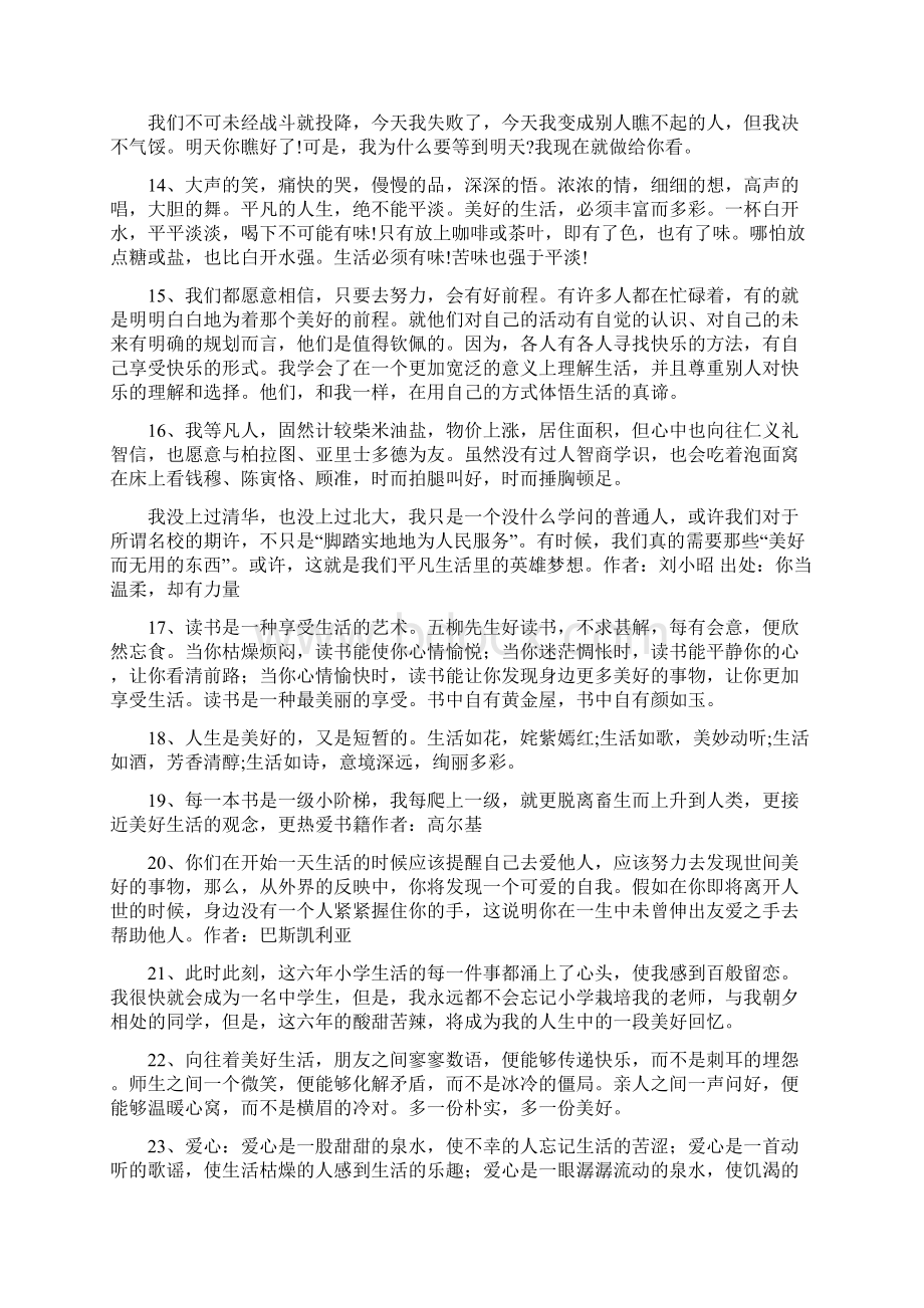 关于美好生活的名句Word格式文档下载.docx_第2页