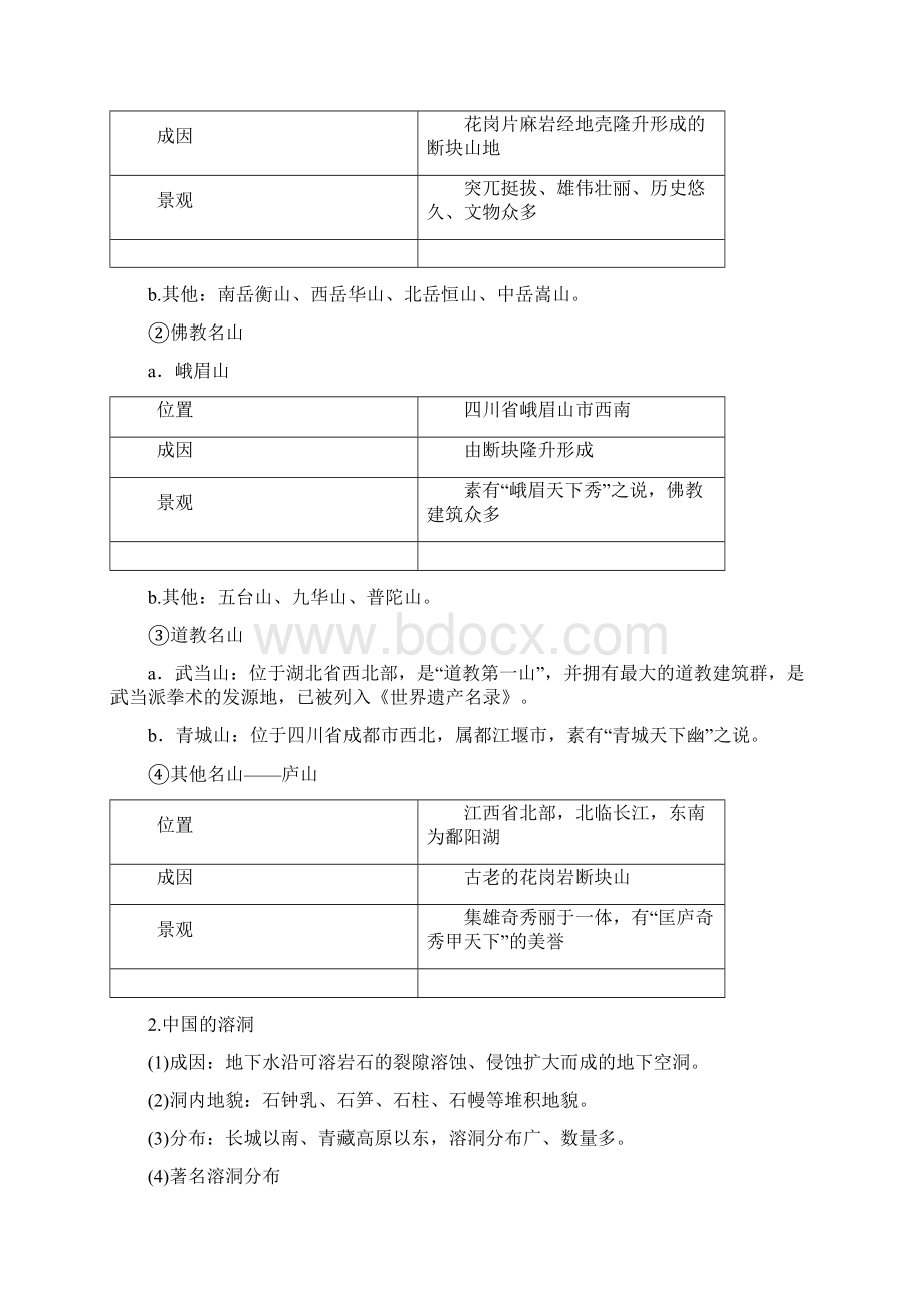 湘教版地理选修3讲义第2章 第2节 中国名景欣赏.docx_第2页