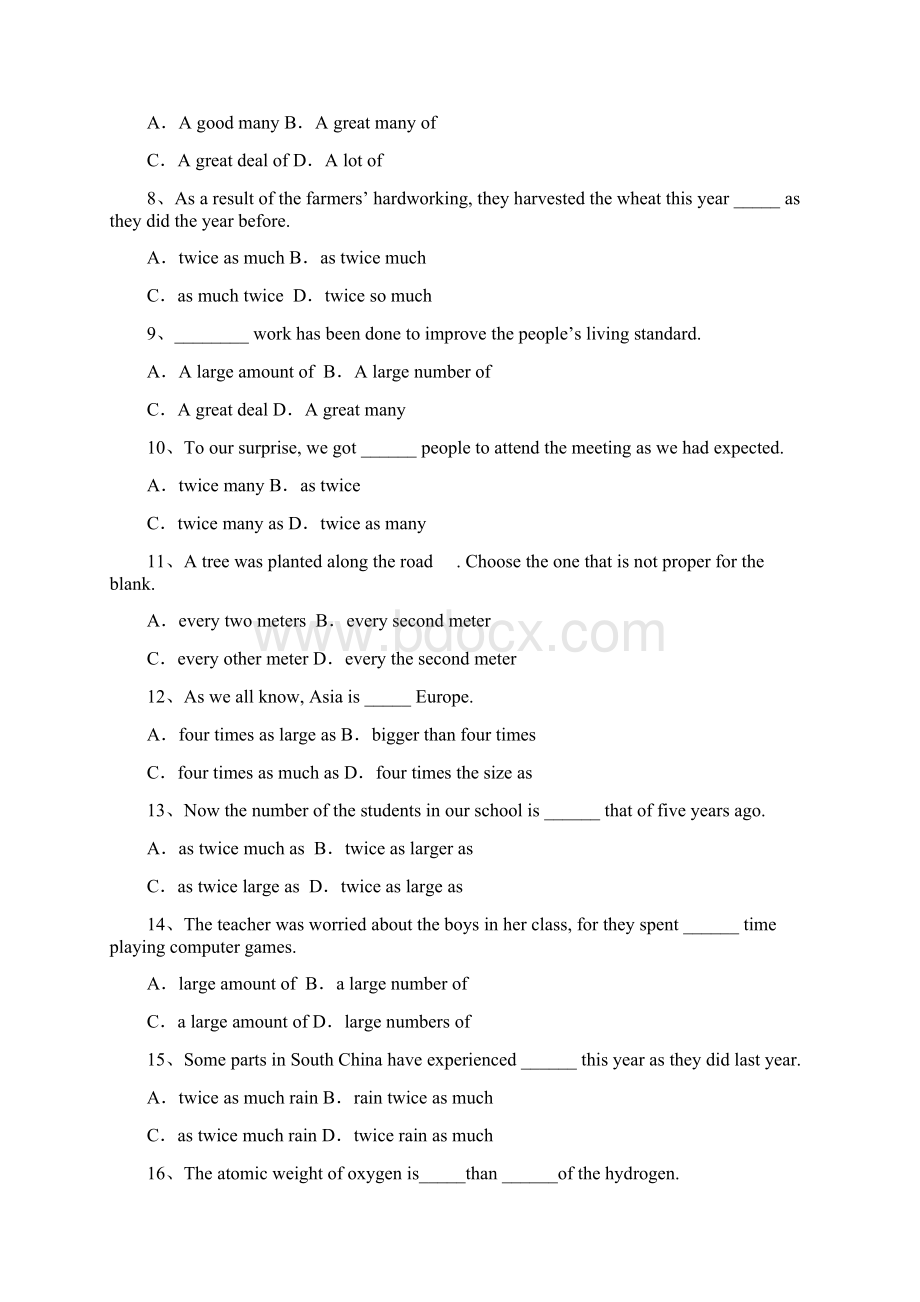 高考英语二轮复习小题集练数词含答案.docx_第2页
