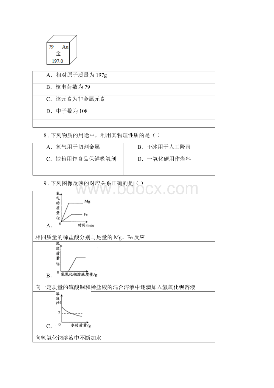 人教版春秋版九年级下学期中考一模化学试题II卷精编.docx_第3页