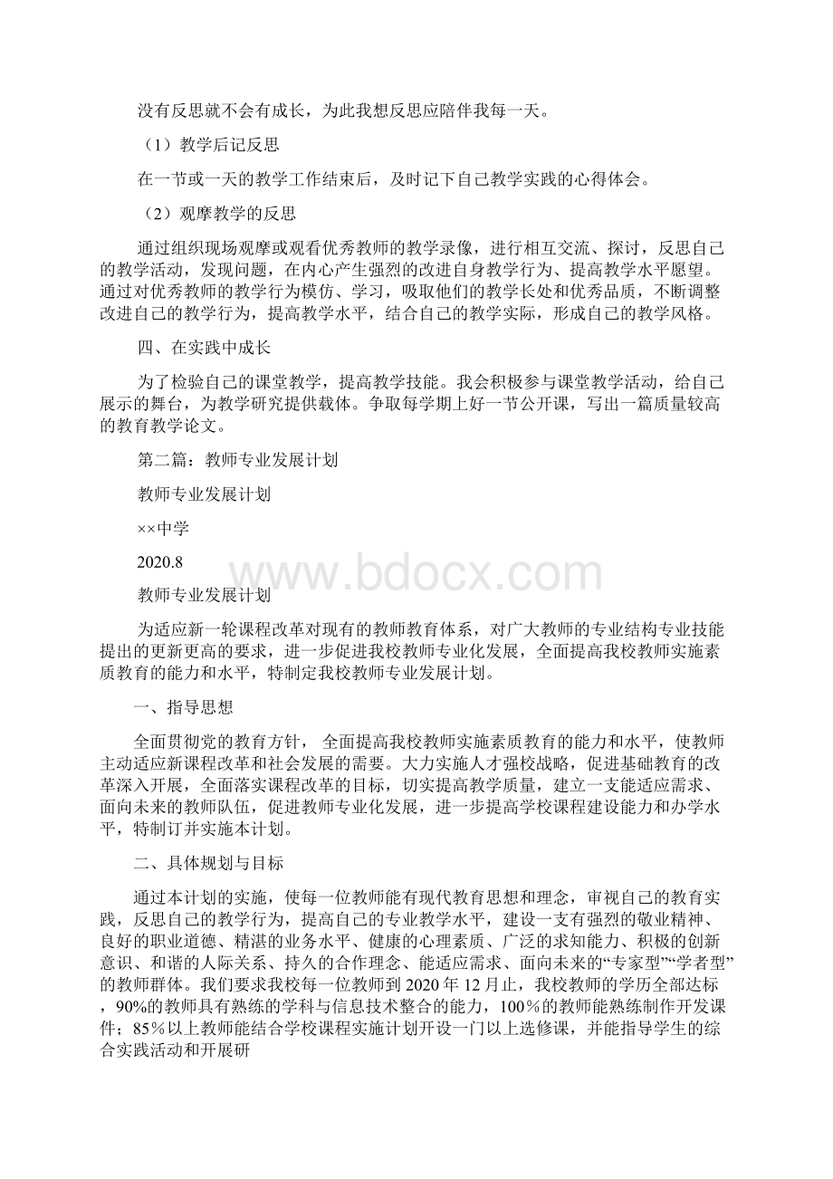 最新教师专业发展计划精选多篇Word格式文档下载.docx_第2页