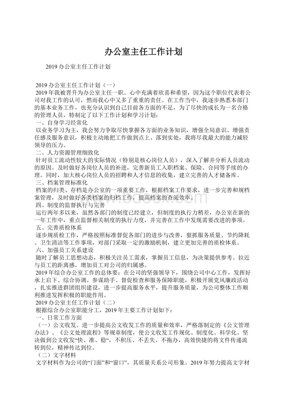 办公室主任工作计划.docx