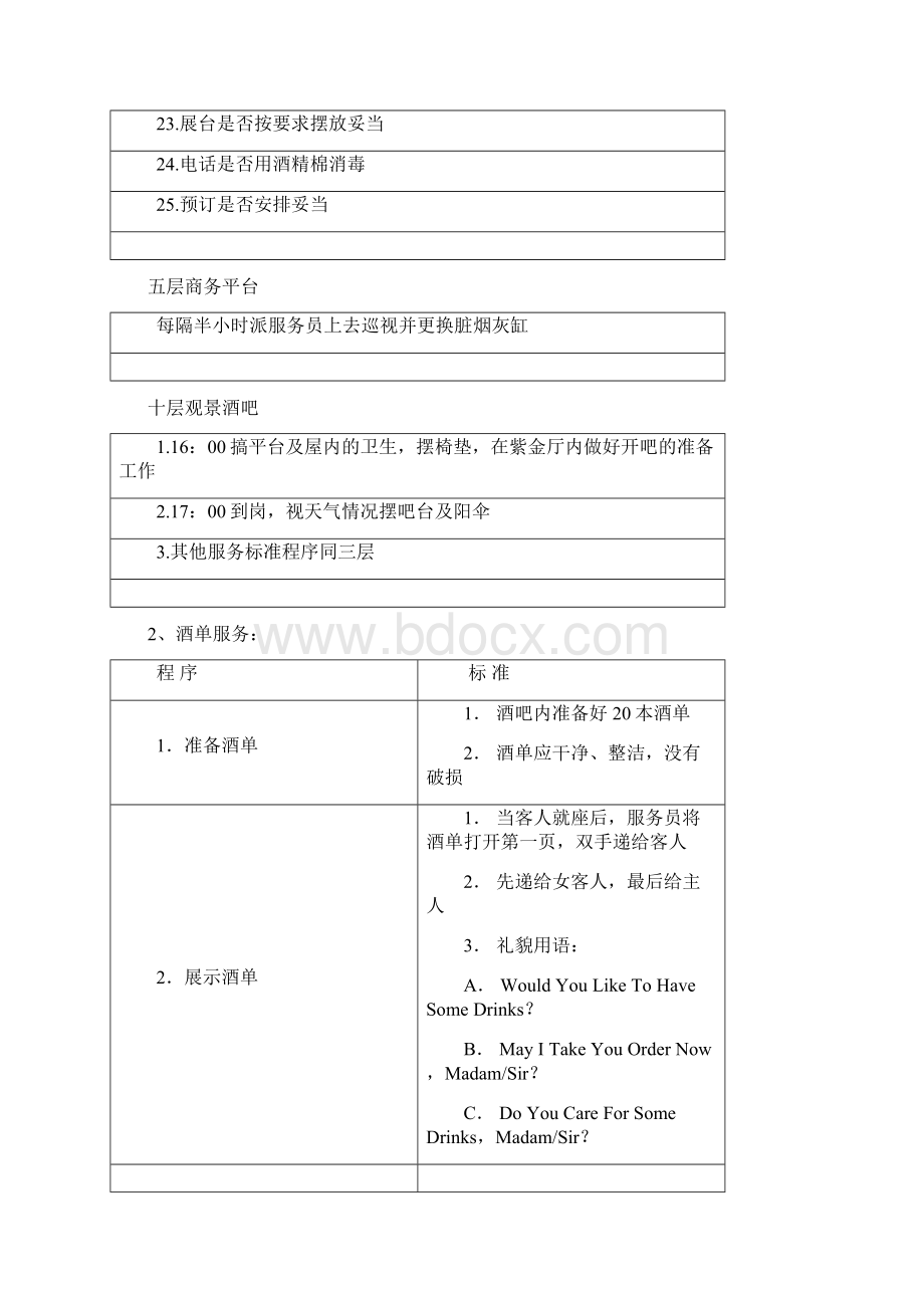 五星级酒店餐饮服务标准Word文档格式.docx_第2页