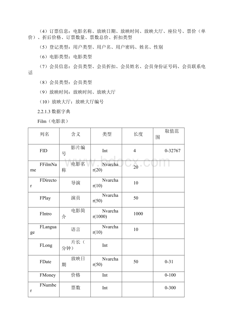 简单影院订票系统数据库设计.docx_第2页