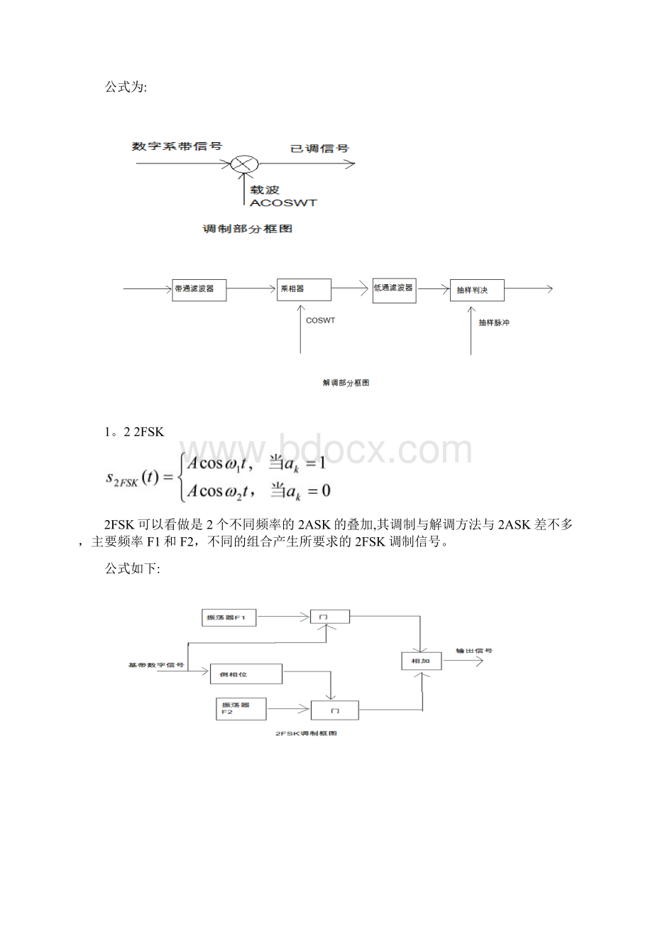 基于MATLAB仿真的2ASK2PSK2FSK性能比较和分析.docx_第2页