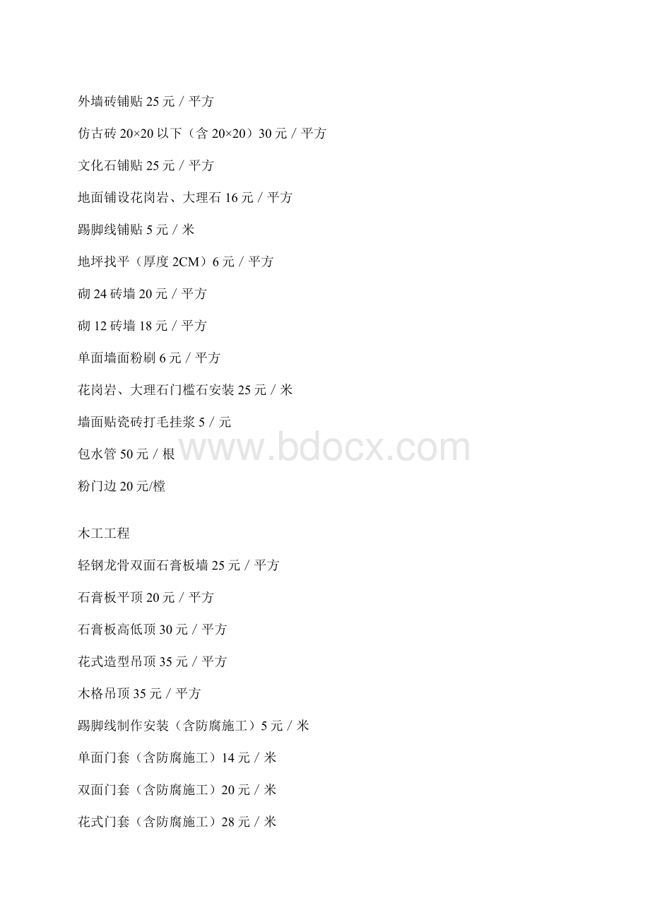 装修包清工工资价目参考一览表.docx_第2页