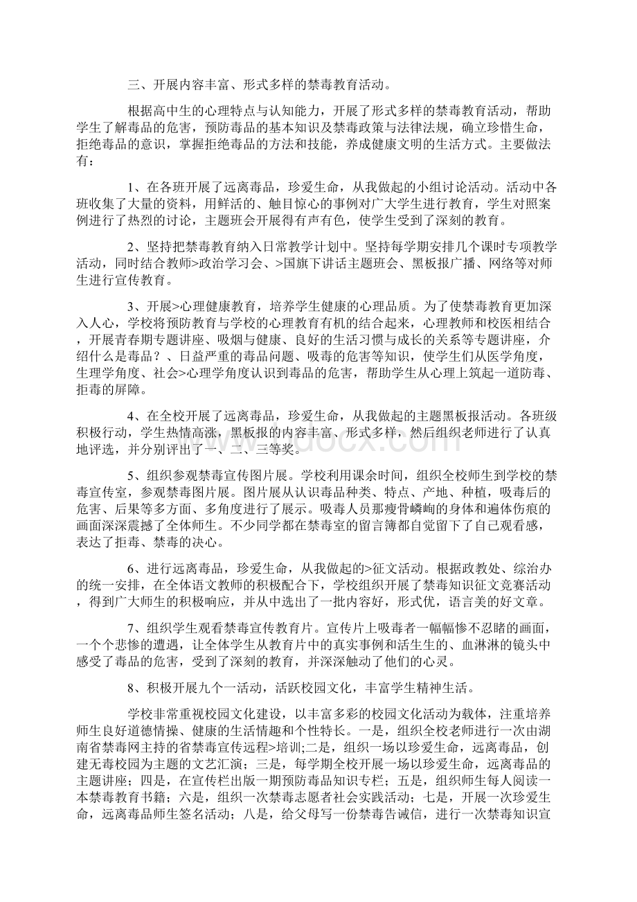 学校禁毒教育汇报材料.docx_第2页