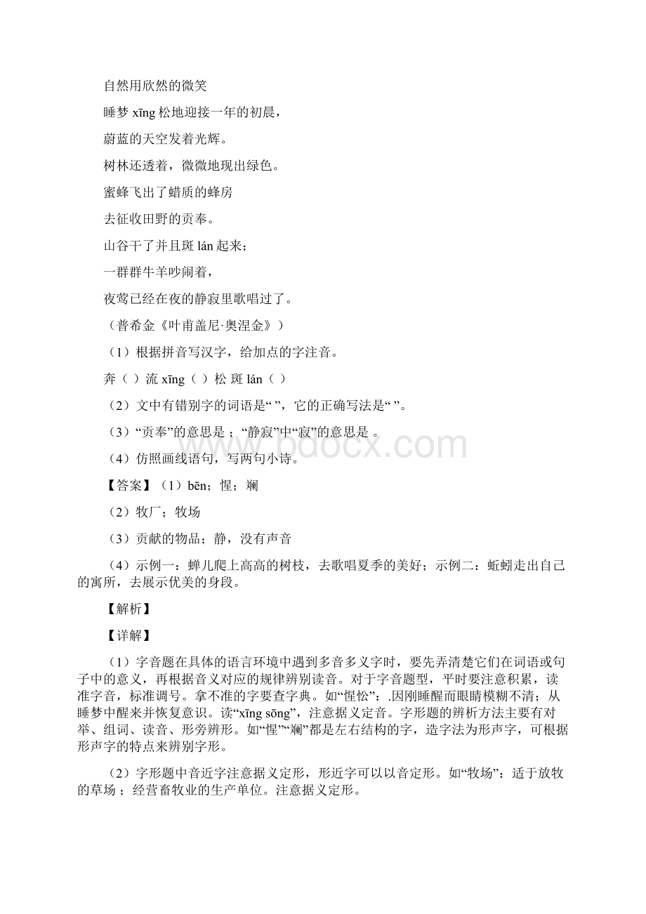 届中考语文分类集训专题十一古诗词鉴赏详细解析Word下载.docx_第2页